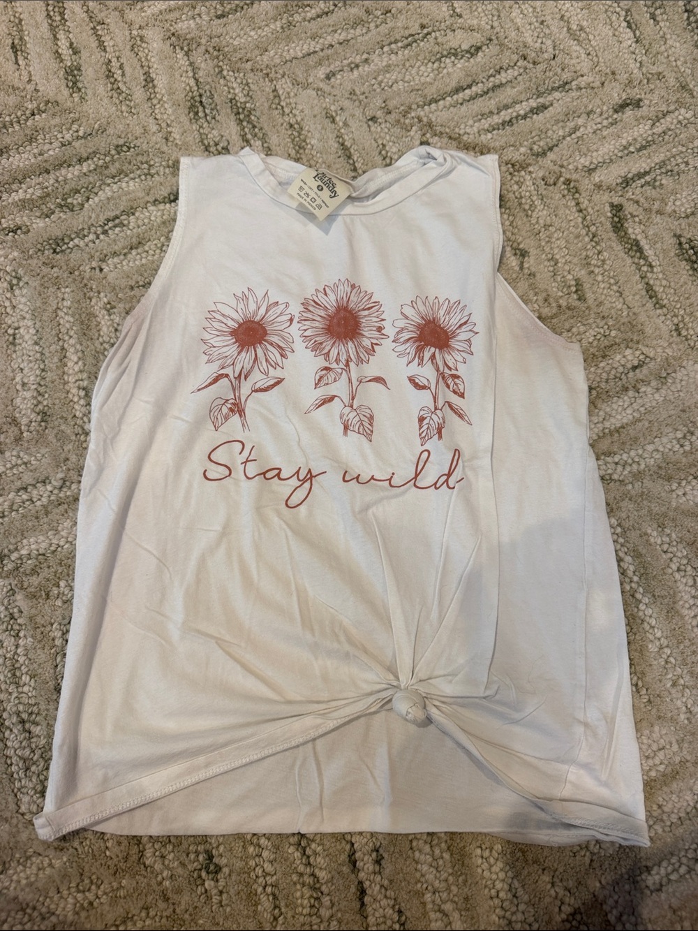 Stay Wild Sunflower Knot Tank Top